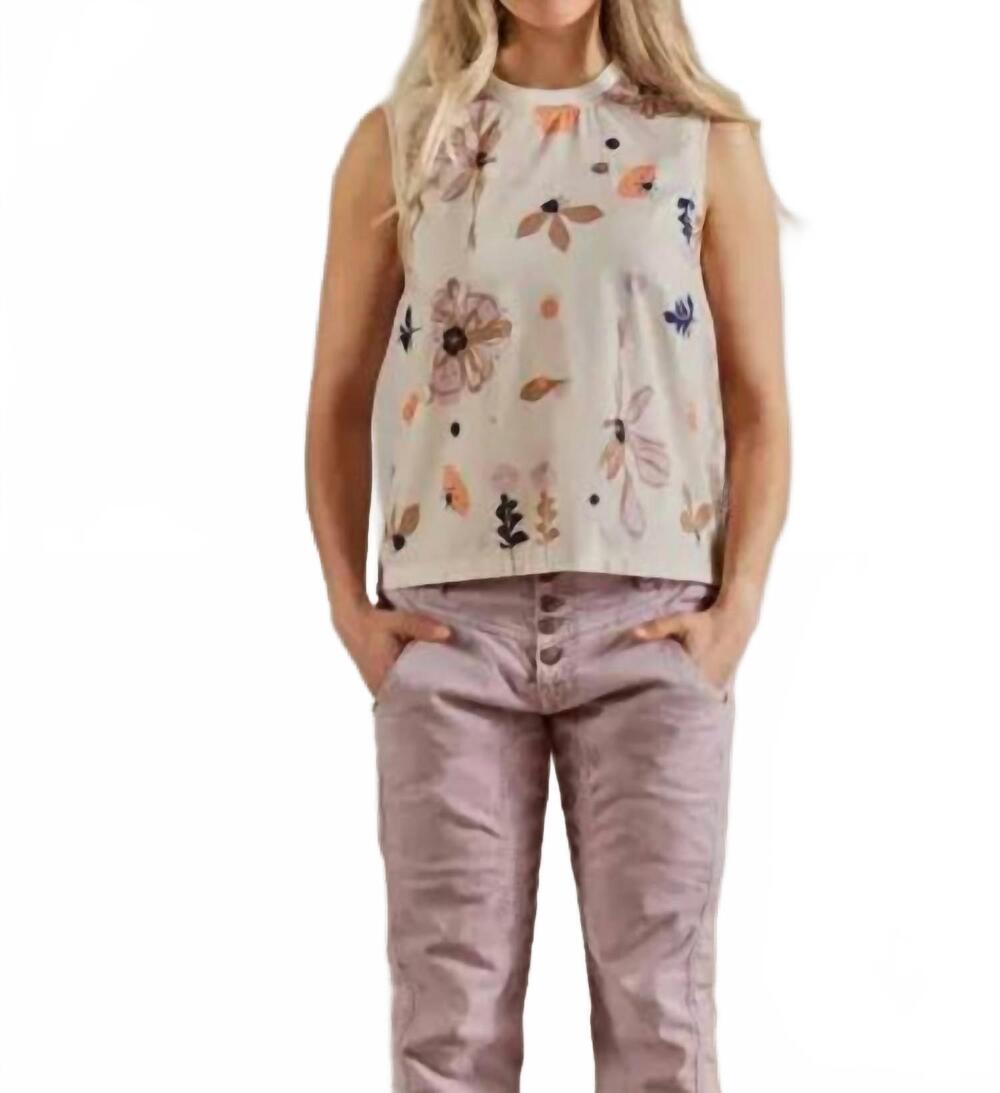 NEW MALOJA eiger tank top in glacier milk flora